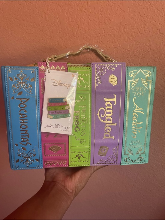 Loungefly Handbags - Loungefly Multicolor Disney Princess Book Stack Crossbody Purse Stitch Shoppe